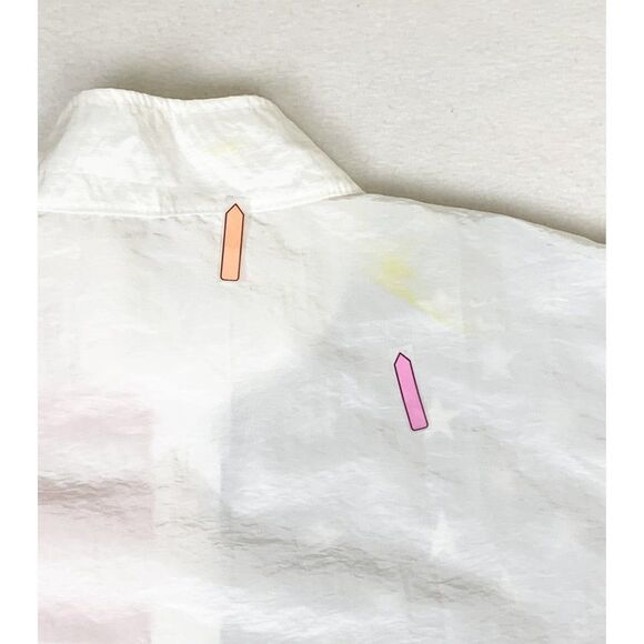 Vintage Surf Style American Flag Jacket Pull Over Windbreaker Pockets - Picture 7 of 10